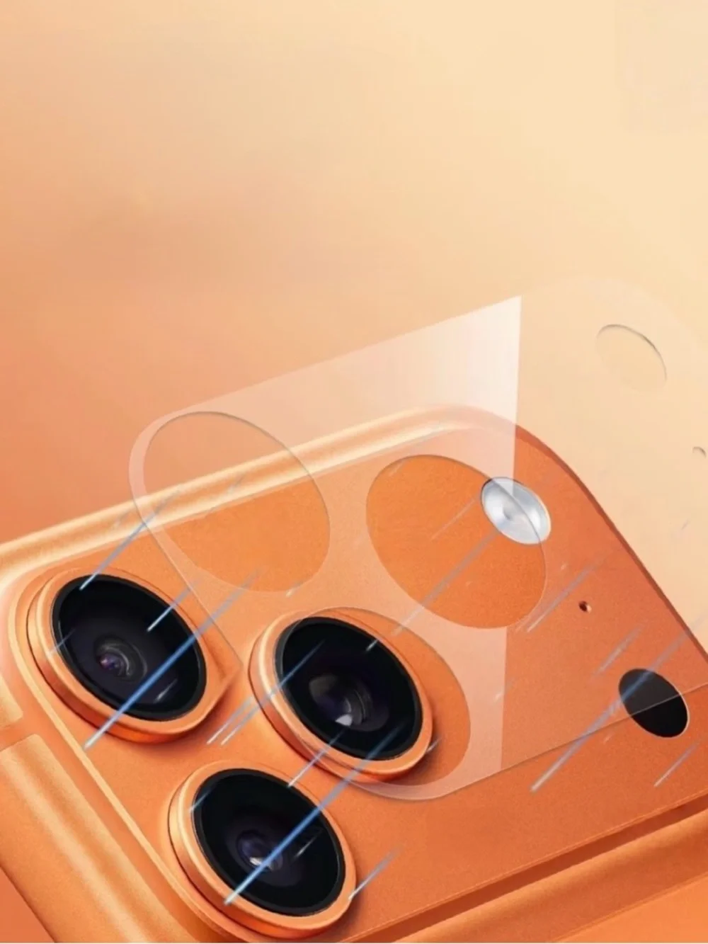 Apple Orange iPhone with Clear Camera Lens Protector